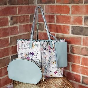 Floral Pattern Handbag Set 3PCS NWT Tote Bag